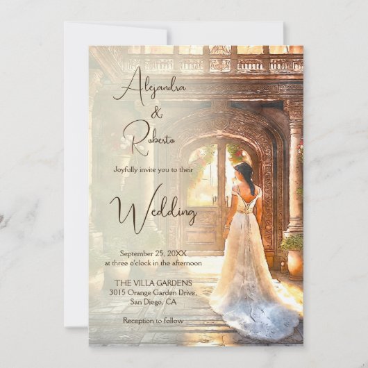 Invitation Rustic Hacienda Bride Mariage mexicain (Devant)