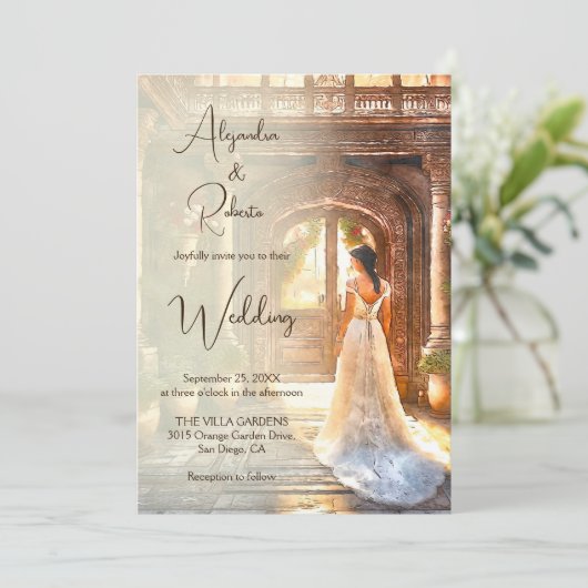 Invitation Rustic Hacienda Bride Mariage mexicain (Debout devant)