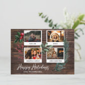 Invitation Rustic Happy Holidays - Instant 4 Multi Photo Invi (Debout devant)