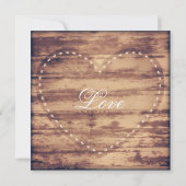 Invitation Rustic Heart Barn Wood Fêtes des mariées Invitatio (Dos)