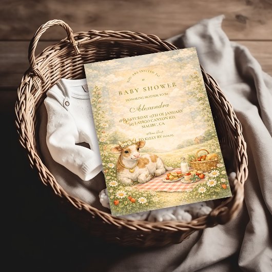 Invitation Rustic Highland Cow Baby Shower