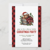 Invitation Rustic highland cow party invite holly and pine (Devant)
