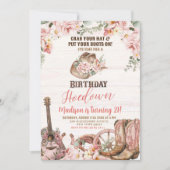 Invitation Rustic Hoedown Cowgirl Anniversaire Fête Invitatio (Devant)