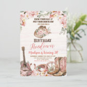 Invitation Rustic Hoedown Cowgirl Anniversaire Fête Invitatio (Debout devant)