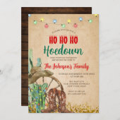 Invitation Rustic Hoedown Party Western Boots Christmas (Devant / Derrière)