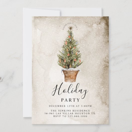 Invitation Rustic Holiday Party (Devant)