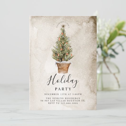 Invitation Rustic Holiday Party (Debout devant)