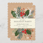 Invitation Rustic Holiday Party (Devant / Derrière)