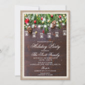 Invitation Rustic Holiday Party (Devant)