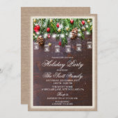 Invitation Rustic Holiday Party (Devant / Derrière)