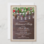 Invitation Rustic Holiday Retirement Party (Devant)