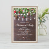 Invitation Rustic Holiday Retirement Party (Debout devant)