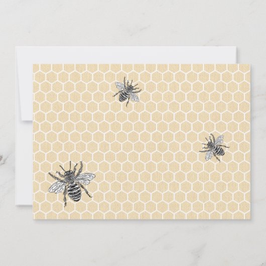 Invitation Rustic Honey Bee I Do BBQ Fiançailles photo (Dos)