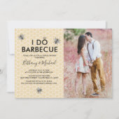 Invitation Rustic Honey Bee Je fais du BBQ Photo Engagement (Devant)