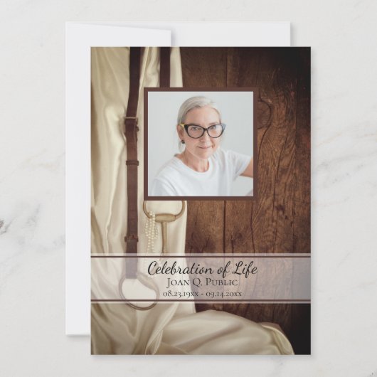 Invitation Rustic Horse Bit Satin Occident Célébration de la  (Devant)