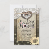 Invitation Rustic Horseshoe Lace EAT Boire Soyez Marié Mariag (Devant)
