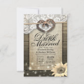 Invitation Rustic Horseshoe Lace EAT Boire Soyez Marié Mariag (Devant)