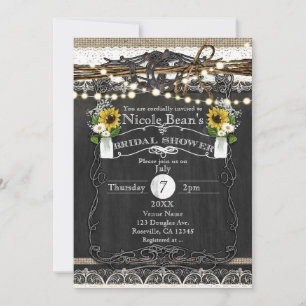 Invitation Rustic Horseshoes & Fleurs Country BRIDAL SHOWER