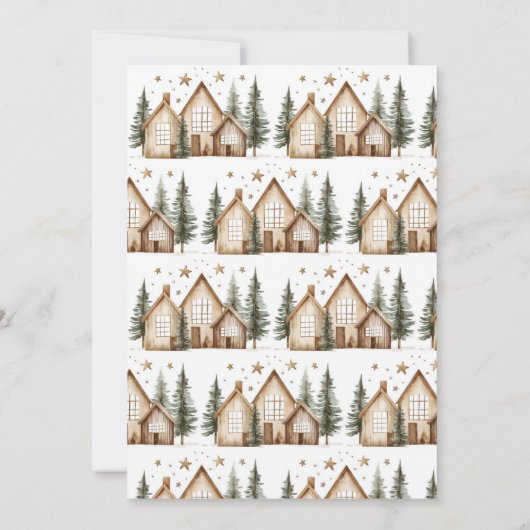 Invitation Rustic House Cabine Mountain Fête (Dos)