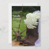 Invitation Rustic Hydrangea et Cowboy Boots (Devant)