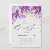 Invitation Rustic Hydrangea Lilac Butterfly Bridal Shower (Devant)