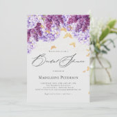 Invitation Rustic Hydrangea Lilac Butterfly Bridal Shower (Debout devant)