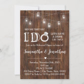 Invitation Rustic I do couples douche pays grange mariage (Devant)