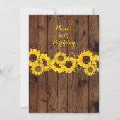 Invitation Rustic Jar fête d'anniversaire Wood Sunflower Invi (Dos)