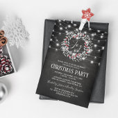 Invitation Rustic Joy Joyeux Noël Wreath Fête Fête