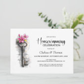 Invitation Rustic Key Housewarming Party (Debout devant)