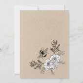 Invitation Rustic Kraft Bee Fête des mariées à thème (Dos)
