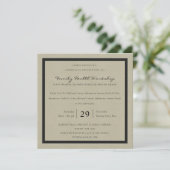 INVITATION RUSTIC KRAFT BLACK DAMASK ÉVÉNEMENT CLASSIQUE D'AT (Debout devant)