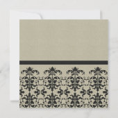 INVITATION RUSTIC KRAFT BLACK DAMASK ÉVÉNEMENT CLASSIQUE D'AT (Dos)