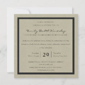 INVITATION RUSTIC KRAFT BLACK DAMASK ÉVÉNEMENT CLASSIQUE D'AT (Devant)