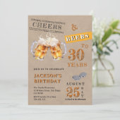 Invitation Rustic Kraft Cheers & Beers N'Importe Quel Âge Ann (Debout devant)