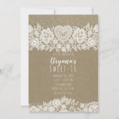 Invitation Rustic Kraft Dentelle Fermière Douze ans annivers (Devant)