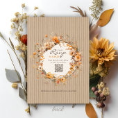 Invitation Rustic Kraft Fall Floral Autumn Leaf Brown Wedding