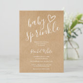 Invitation Rustic Kraft Gender Neutral Baby Sprinkle Shower (Debout devant)