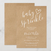 Invitation Rustic Kraft Gender Neutral Baby Sprinkle Shower (Devant / Derrière)