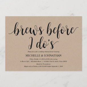 Invitation Rustic Kraft Mariage Dîner de répétition Invitatio