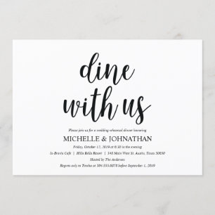 Invitation Rustic Kraft Mariage Dîner de répétition Invitatio