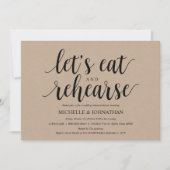 Invitation Rustic Kraft Mariage Dîner de répétition Invitatio (Devant)