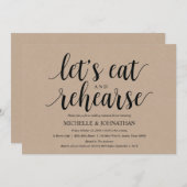 Invitation Rustic Kraft Mariage Dîner de répétition Invitatio (Devant / Derrière)