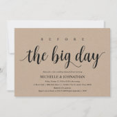 Invitation Rustic Kraft Mariage Dîner de répétition Invitatio (Devant)