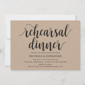 Invitation Rustic Kraft Mariage Dîner de répétition Invitatio (Devant)