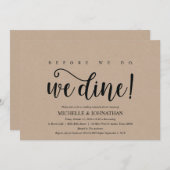 Invitation Rustic Kraft Mariage Dîner de répétition Invitatio (Devant / Derrière)