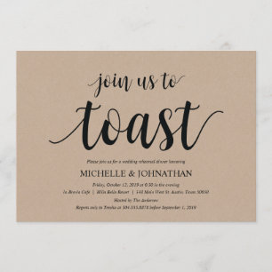 Invitation Rustic Kraft Mariage Dîner de répétition Invitatio