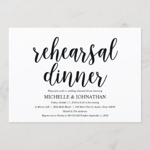 Invitation Rustic Kraft Mariage Dîner de répétition Invitatio