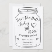 Invitation Rustic Kraft Mason Jar Enregistrer la date (Devant)
