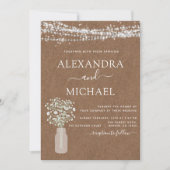 Invitation Rustic Kraft papier Mariage de bimbo respiration (Devant)